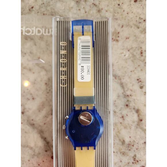 Swatch Chrono Watch PEARL FRAME SCN401 with Case & Papers 1994 NOS New Battery - Picture 6 of 12